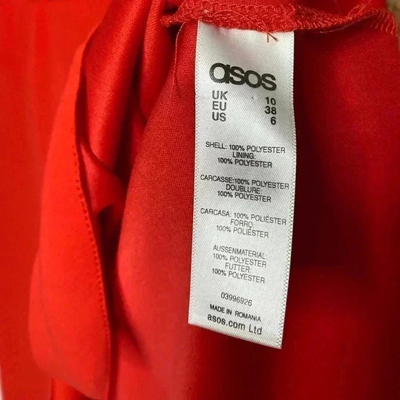 ASOS Red Mini Wrap Dress with Blouson Sleeve - Picture 5 of 7